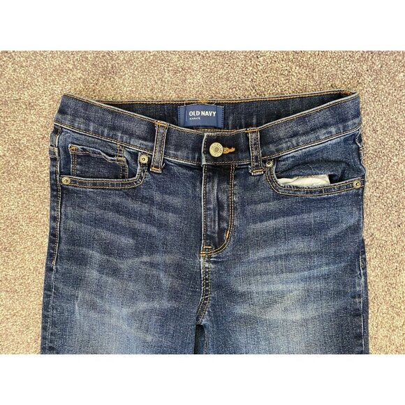 Old Navy Kids Karate Jeans Size 12 Regular Blue Stretch Expandable Waist EUC - Picture 3 of 13